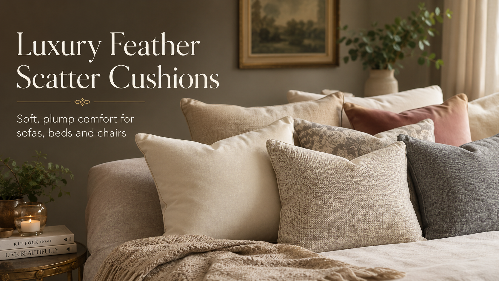 Luxury feather scatter cushions for sofas beds and chairs