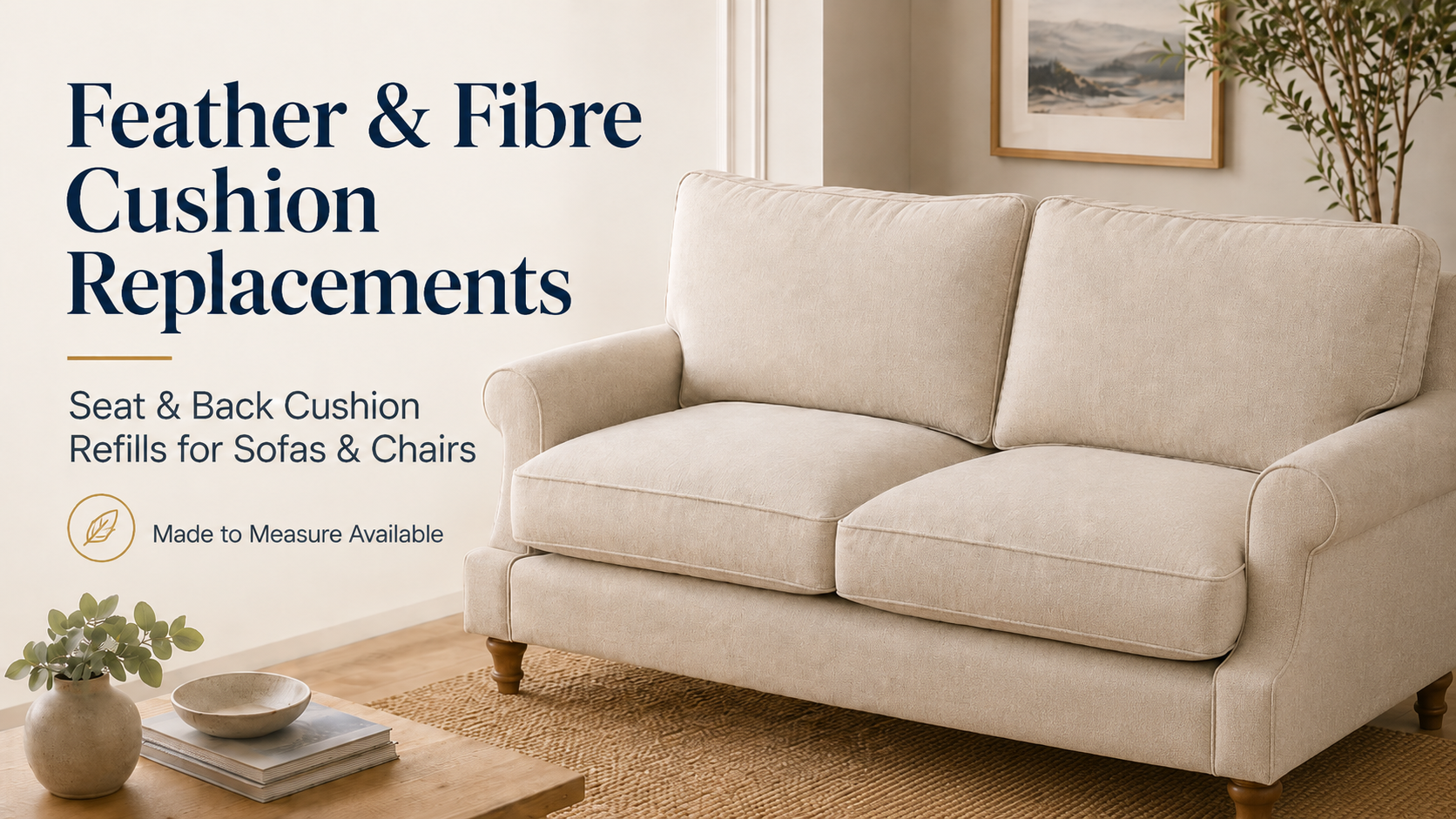 Feather & Fibre Cushion Replacements | Sofa & Chair Refills Feather and fibre cushion replacements for sofa and chair seat and back cushions, made to measure for a softer, plumper and more comfortable fit.